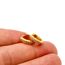 Load image into Gallery viewer, Clear Rhinestone Mini Huggy Earrings - E4-406
