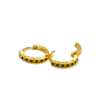 Load image into Gallery viewer, Mini Turquoise Huggy Earrings - E4-407
