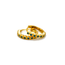 Load image into Gallery viewer, Mini Turquoise Huggy Earrings - E4-407
