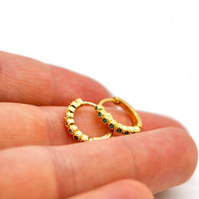 Load image into Gallery viewer, Mini Turquoise Huggy Earrings - E4-407
