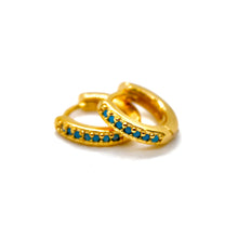 Load image into Gallery viewer, Turquoise Huggy Earrings - E4-408
