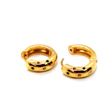 Load image into Gallery viewer, Celestial Rainbow Thick Huggy Earrings - E4-409
