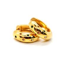 Load image into Gallery viewer, Celestial Rainbow Thick Huggy Earrings - E4-409
