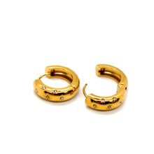 Load image into Gallery viewer, Celestial Clear Rhinestone Thick Huggy Earrings - E4-410
