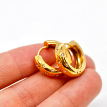 Load image into Gallery viewer, Celestial Clear Rhinestone Thick Huggy Earrings - E4-410
