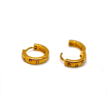 Load image into Gallery viewer, Celestial Small Clear Rhinestone Huggy Earrings - E4-411
