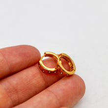 Load image into Gallery viewer, Celestial Small Clear Rhinestone Huggy Earrings - E4-411
