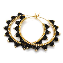 Load image into Gallery viewer, Japanese Seed Bead Hoop Earrings - Geometric - Seeds Collection- E8-010
