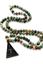 Load image into Gallery viewer, Buddha Necklace 135 - Indian Agate Faceted Stone Long Necklace
