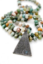 Load image into Gallery viewer, Buddha Necklace 135 - Indian Agate Faceted Stone Long Necklace

