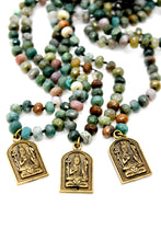 Load image into Gallery viewer, Buddha Necklace 141 - Indian Agate Faceted long Stone Necklace

