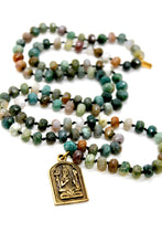 Load image into Gallery viewer, Buddha Necklace 141 - Indian Agate Faceted long Stone Necklace
