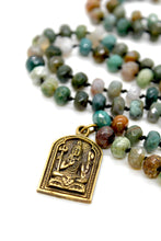 Load image into Gallery viewer, Buddha Necklace 141 - Indian Agate Faceted long Stone Necklace
