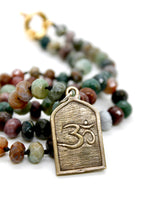 Load image into Gallery viewer, Buddha Necklace 142 - Indian Agate Faceted Short Stone Necklace
