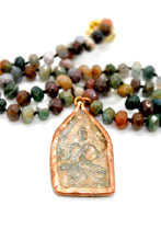 Load image into Gallery viewer, Buddha Necklace 143 - Indian Agate Faceted Short Stone Necklace

