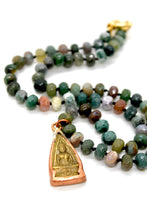 Load image into Gallery viewer, Buddha Necklace 144 - Indian Agate Faceted Short Stone Necklace
