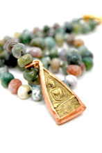Load image into Gallery viewer, Buddha Necklace 144 - Indian Agate Faceted Short Stone Necklace
