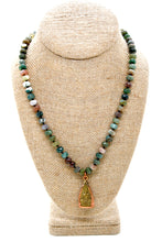 Load image into Gallery viewer, Buddha Necklace 144 - Indian Agate Faceted Short Stone Necklace

