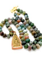 Load image into Gallery viewer, Buddha Necklace 144 - Indian Agate Faceted Short Stone Necklace
