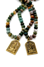 Load image into Gallery viewer, Buddha Necklace 145 - Indian Agate Faceted Short Stone Necklace
