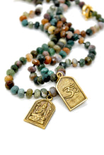Load image into Gallery viewer, Buddha Necklace 145 - Indian Agate Faceted Short Stone Necklace
