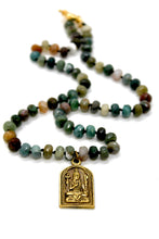 Load image into Gallery viewer, Buddha Necklace 145 - Indian Agate Faceted Short Stone Necklace
