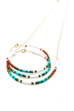 Load image into Gallery viewer, Miyuki Bead Turquoise Mix Hoop Earrings - Seeds Collection- E8-021

