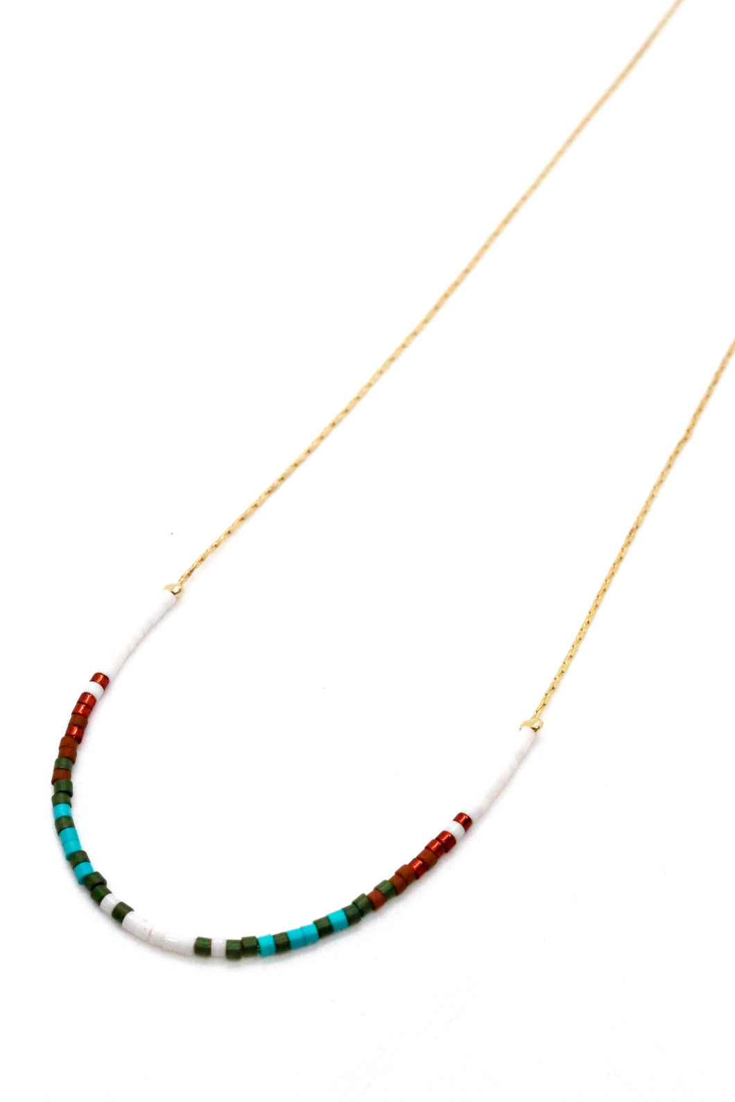 Miyuki Bead Turquoise Mix Necklace - Seeds Collection- N8-009