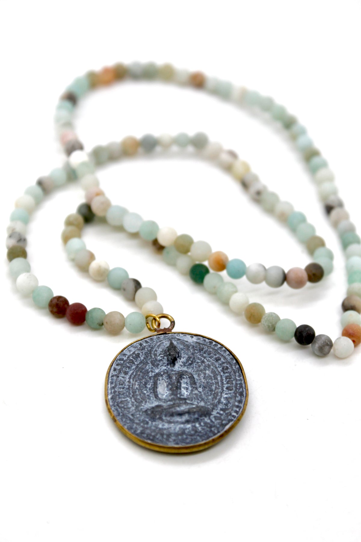 Buddha Necklace 152 - Amazonite Stretch