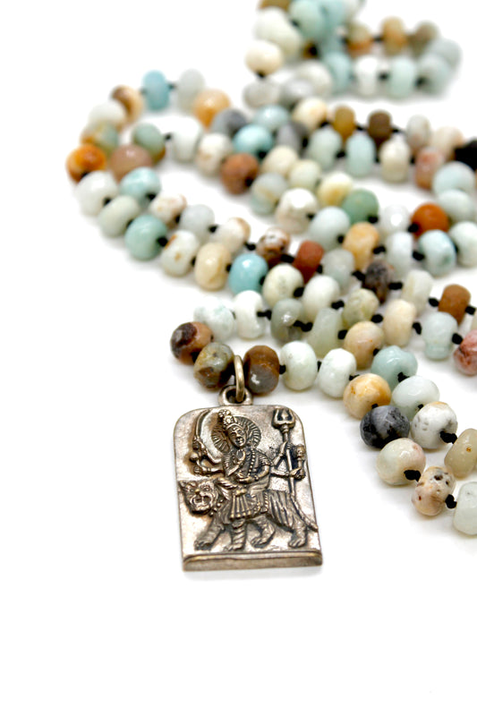 Buddha Necklace 155 - Amazonite Faceted Stone