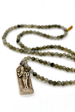 Load image into Gallery viewer, Buddha Necklace 158 - Stretch Labradorite Faceted Stone
