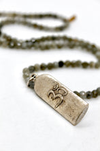 Load image into Gallery viewer, Buddha Necklace 158 - Stretch Labradorite Faceted Stone
