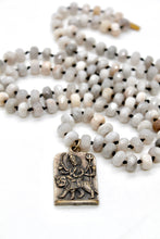Load image into Gallery viewer, Buddha Necklace 159 - White Lace Agate Faceted
