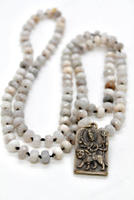 Load image into Gallery viewer, Buddha Necklace 159 - White Lace Agate Faceted
