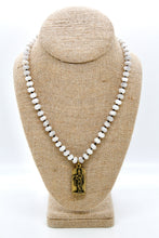 Load image into Gallery viewer, Buddha Necklace 160 - White Lace Agate Faceted
