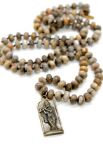 Load image into Gallery viewer, Buddha Necklace 162 - Silver Leaf Jasper
