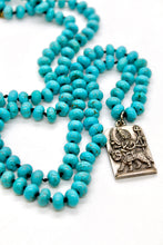 Load image into Gallery viewer, Buddha Necklace 163 - Turquoise Rondelle Beads

