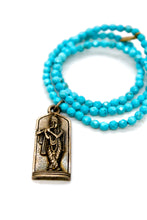 Load image into Gallery viewer, Buddha Necklace 164 - Faceted Turquoise Stretch
