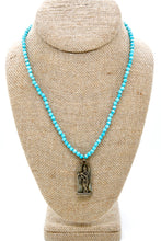 Load image into Gallery viewer, Buddha Necklace 164 - Faceted Turquoise Stretch

