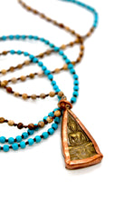 Load image into Gallery viewer, Buddha Necklace 165 - Faceted Turquoise and Jasper
