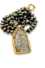 Load image into Gallery viewer, Buddha Necklace 168 - Faceted Pyrite
