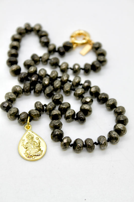 Buddha Necklace 170 - Faceted Pyrite