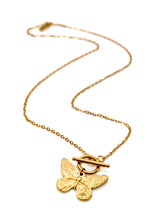 Load image into Gallery viewer, Beautiful Gold Butterfly Toggle Necklace - N2-2742
