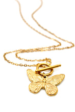 Load image into Gallery viewer, Beautiful Gold Butterfly Toggle Necklace - N2-2742
