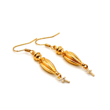 Load image into Gallery viewer, Gold Dangle Tiny Cross Earrings - E4-432
