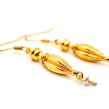 Load image into Gallery viewer, Gold Dangle Tiny Cross Earrings - E4-432
