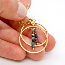 Load image into Gallery viewer, Indian Agate and Gold Hoop Delicate Earrings - E2-020g
