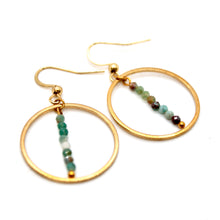 Load image into Gallery viewer, Phoenix Stone and Gold Hoop Delicate Earrings - E2-027g
