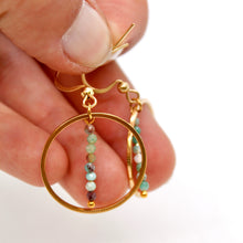 Load image into Gallery viewer, Phoenix Stone and Gold Hoop Delicate Earrings - E2-027g
