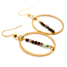 Load image into Gallery viewer, Australian Jade and Gold Hoop Delicate Earrings - E2-050g
